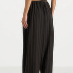 Black and brown striped wide leg trousers