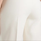 High waisted pleated straight leg trousers