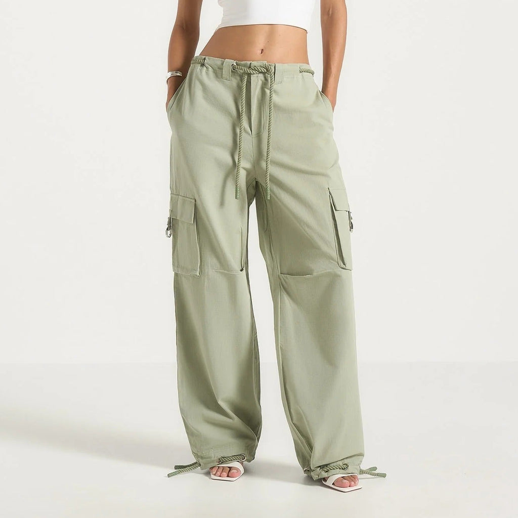 Multi pocket drawstring cargo pants