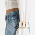 White cropped double breasted shirt