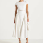 White off the shoulder midi dress
