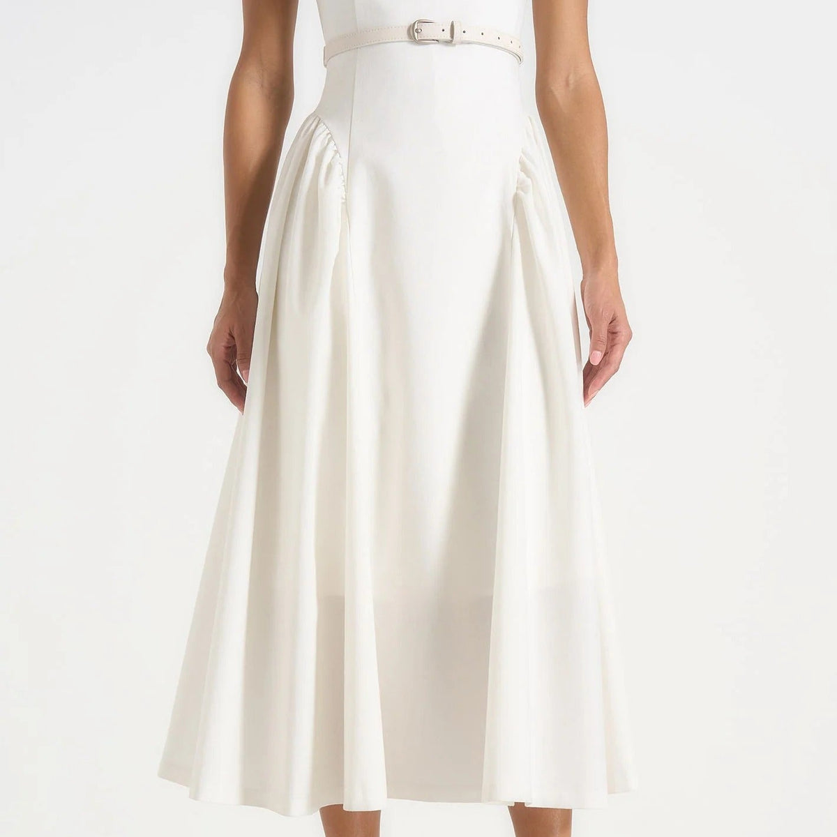 White off the shoulder midi dress