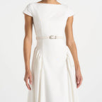 White off the shoulder midi dress