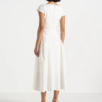White off the shoulder midi dress