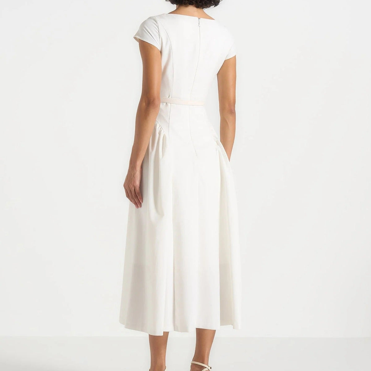 White off the shoulder midi dress