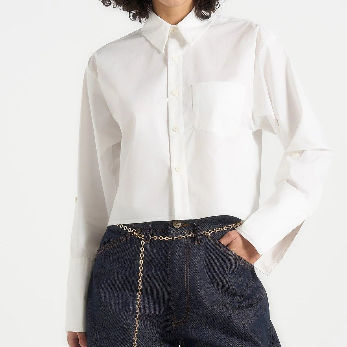Women’s cropped white shirt